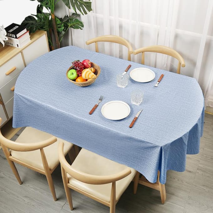 Ovaal Tafelkleed Waterdicht Oliebestendig Pvc Tafelbeschermer hoes Decoratieve Eettafel Koffiezaak Bruiloft Decor Mooi Tafelkleed 80x120cm 1pcs