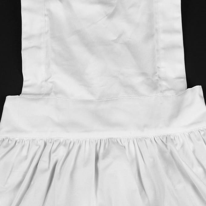 Prinsessen Ruches Zoom Katoenen Schort Verstelbare Taille Vrouwen Meisje Wit Schort white