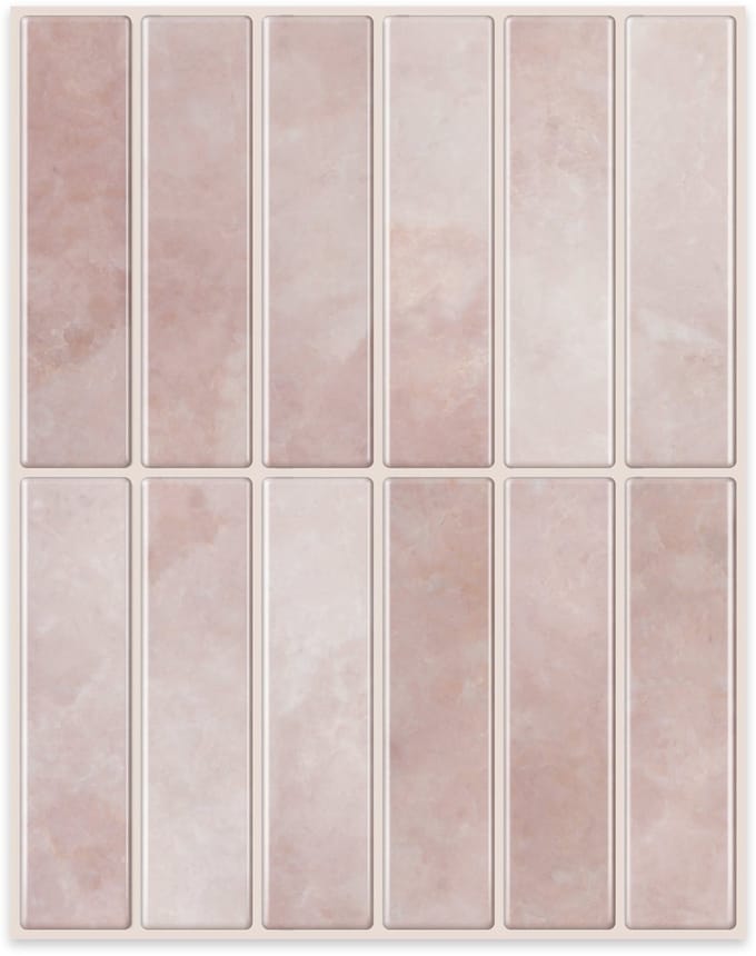 24Supply Plaktegels - 10 Stuks - Glans - Roze - 25.4cmx20cm