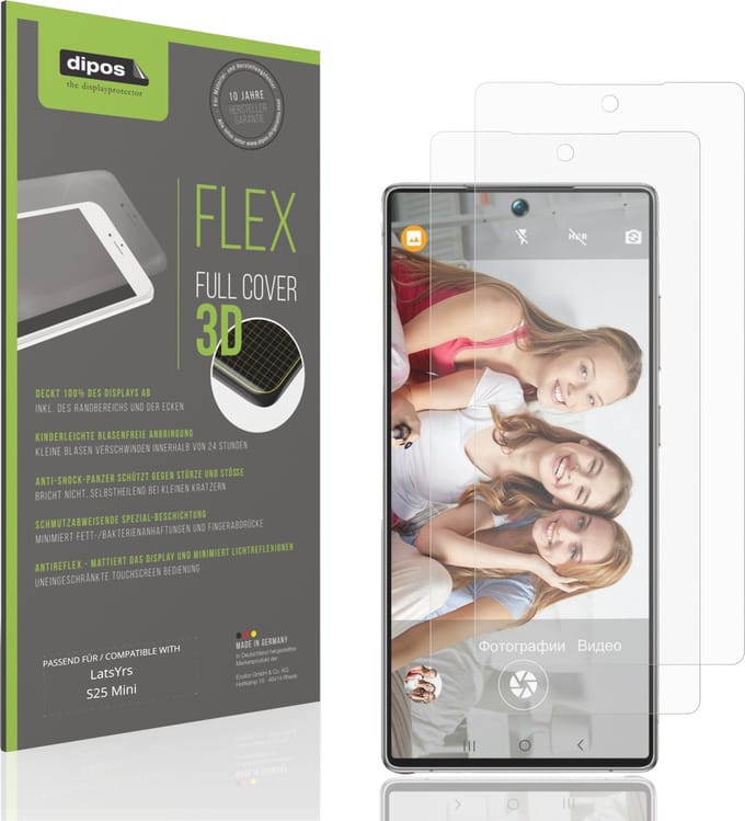 dipos FLEX – 2x Matte Screenprotector geschikt voor LatsYrs S25 Mini | Volledige Schermbescherming | Case-Friendly