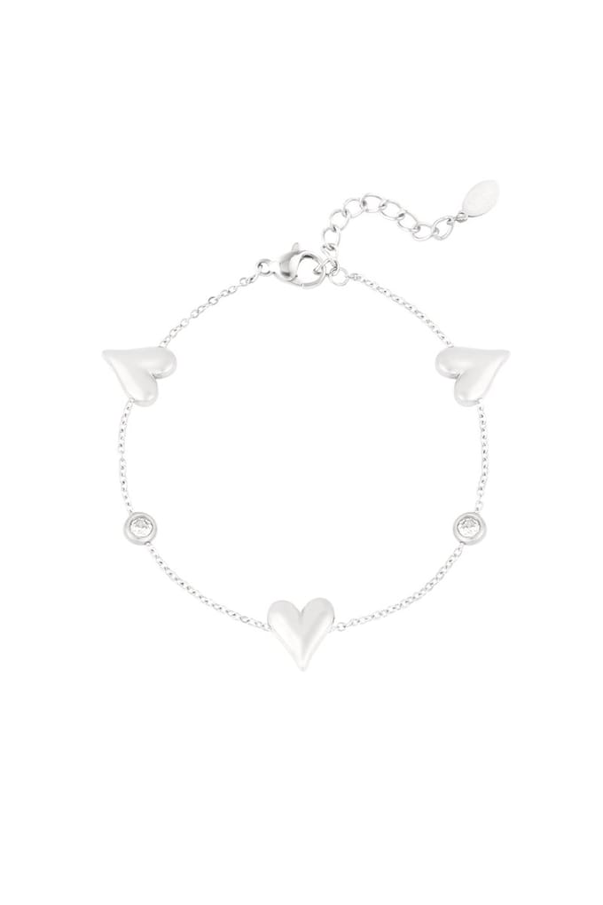 Armband Gleaming Love - Hartjes - Valentijn - Moederdag - Glimmend - Zilver - Leuk - Mooi