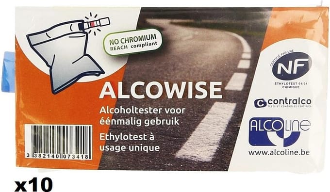 10 wegwerp alcoholtesters