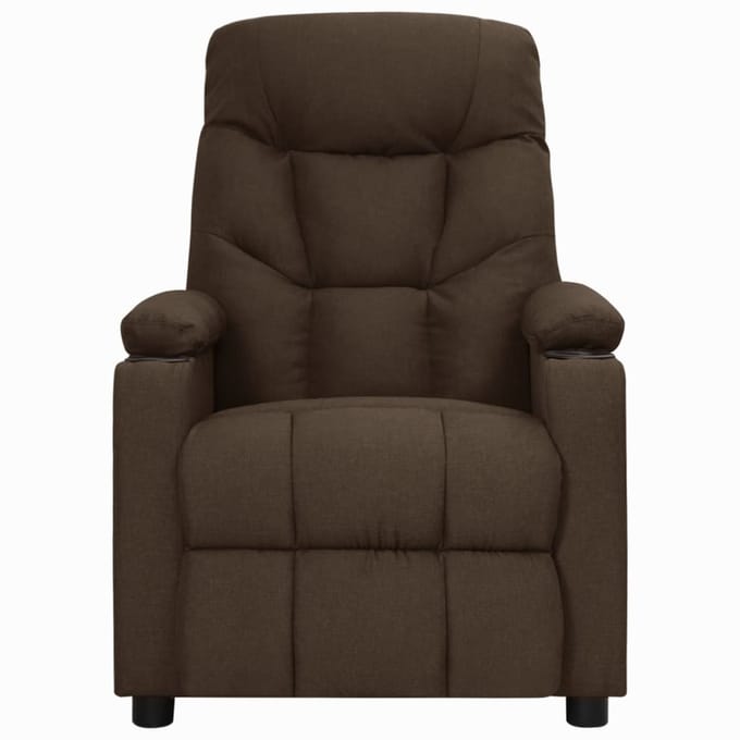 vidaXL - Fauteuil - verstelbaar - stof - donkerbruin