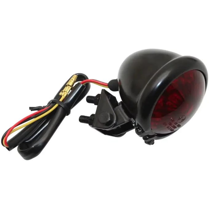 replay rood en zwart led achterremlicht model texas Ø60mm voor motorfiets cyclo