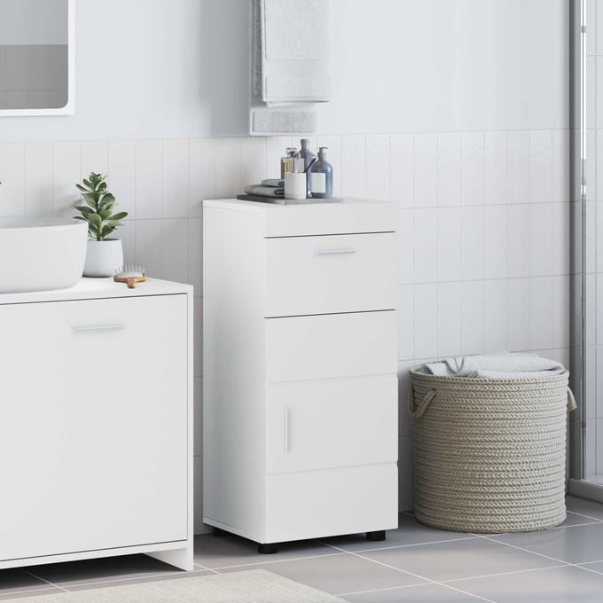 vidaXL - Badkamerkast - set - TULUM - Hoogglans - wit - 37 - x - 31,5 - x - 82 - cm