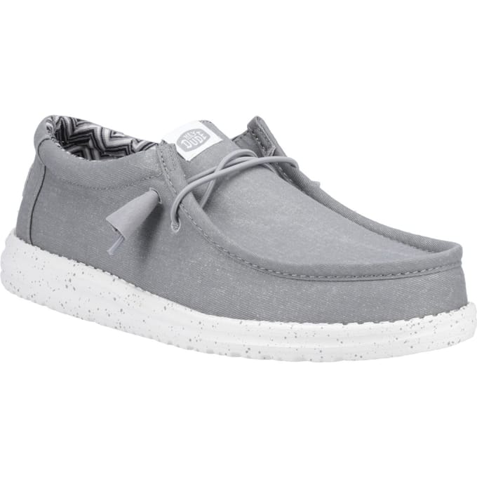 HEYDUDE - Wally Canvas Heren Instappers Light Grey - Maat 45