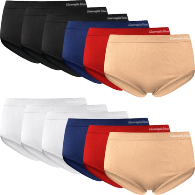 Gianvaglia - dames slip - Naadloos microfiber elastisch comfort slip - 12-pack mix kleur - S/L