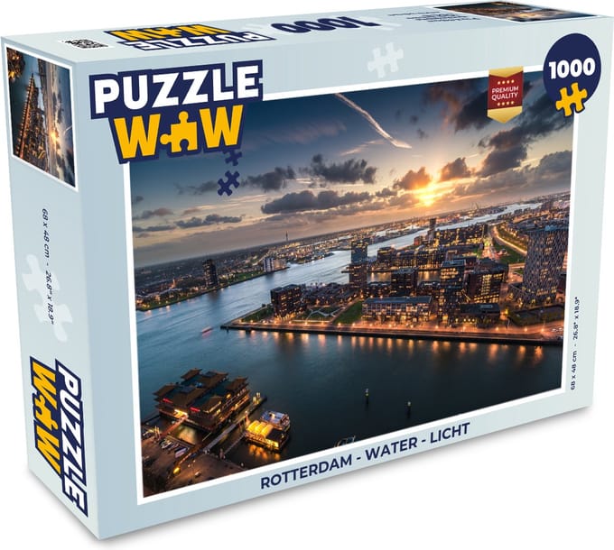 Puzzel Rotterdam - Water - Licht - Legpuzzel - Puzzel 1000 stukjes volwassenen