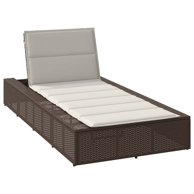 vidaXL - Ligbed - met - zwevend - kussen - poly - rattan - bruin
