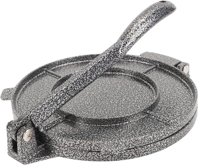 Tortilla Pers - Empanada Maker Roti Maker - Platbrood Maken - Ergonomisch Handvat - 20 x 16 cm - Zilver