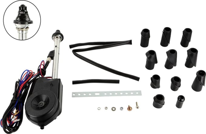 ACV Electrische telescoop antenne AM/FM voor spatscherm - Zwart