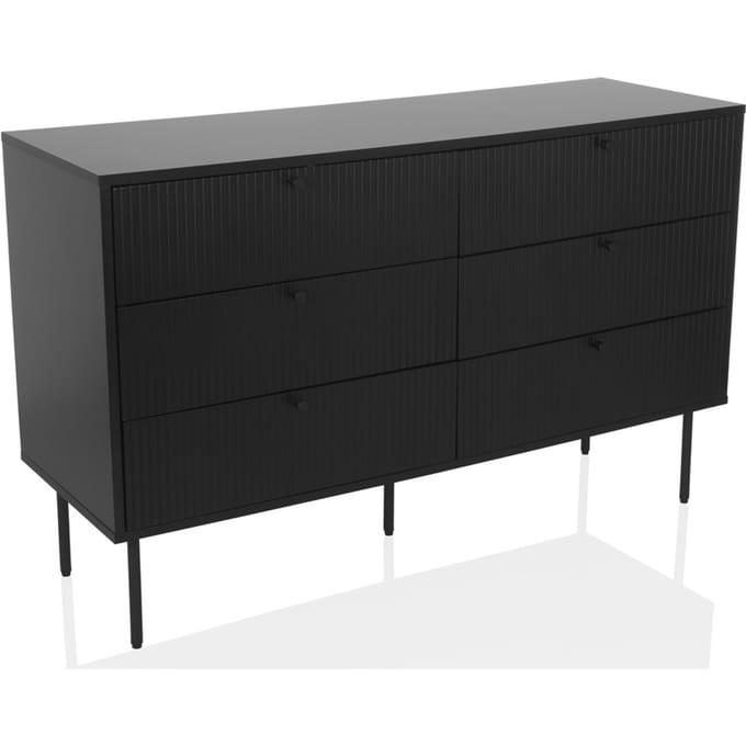 Dressoir KARBY S 120x40x75 cm 6 laden zwart hjh LIVING