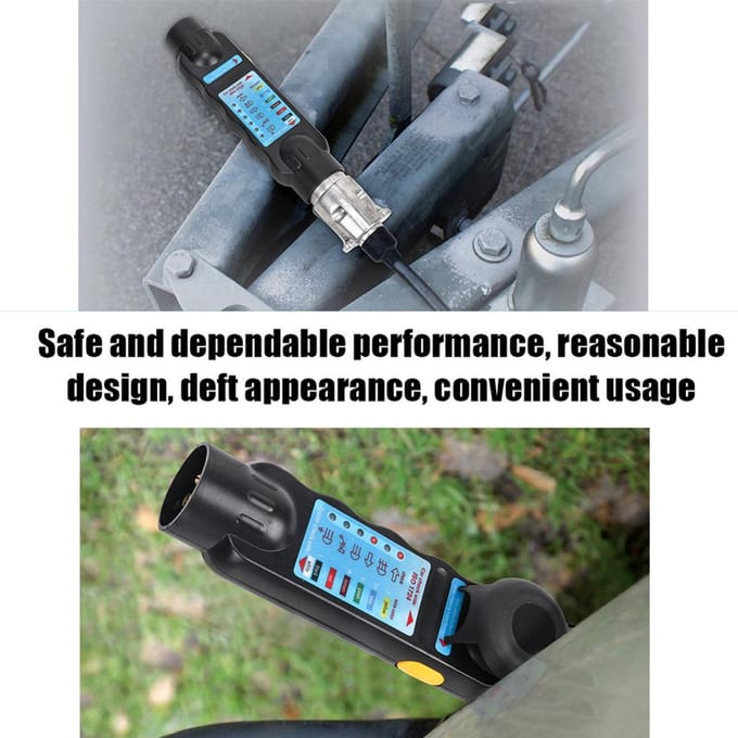 12V 7-pins auto vrachtwagen aanhanger stekkerdoos tester bedrading circuit licht testtool auto accessoire black