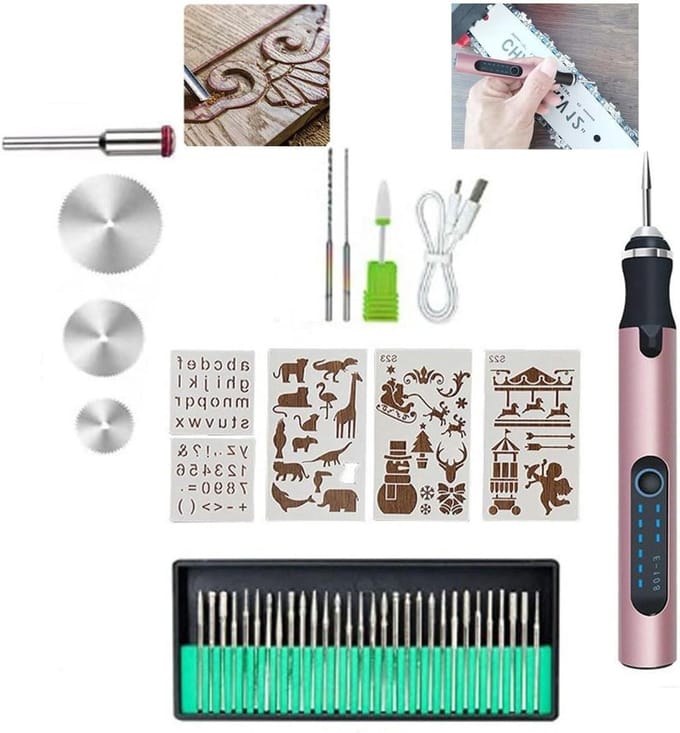 Graveerpen - Elektrische graveerstift - Personaliseren van objecten - USB oplaadbaar - 122 cm - Roségoud