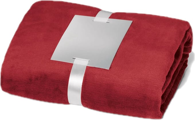 Stricker Fleece deken-plaid - bordeaux - polyester - 120 x 150 cm