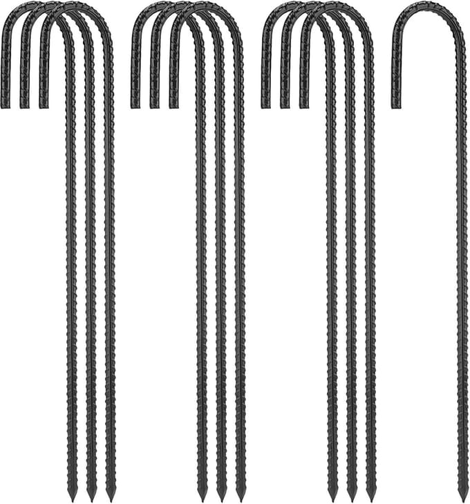 Grond Haringen - Storm Ankers - Tent Beveiligen - Extra Stevig Staal - 40cm Lang - Zwart