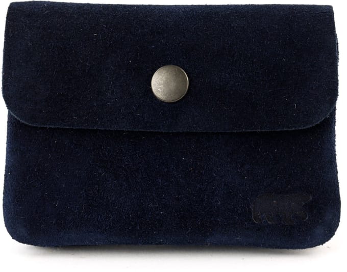 Bear Design Pietje Suede Leren Portemonneetje - Blauw