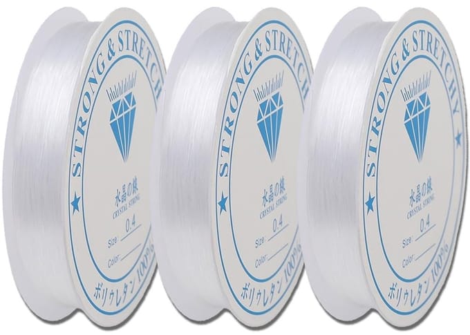 MTTproducts- Kralenkoord 3 Rollen - Elastisch Draad - Sieraden Draad - Transparant - 0,4 mm - Hoogwaardig Materiaal - Sieradendraad