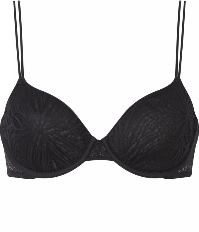 Calvin Klein dames Sheer Marquisette lightly lined demi bra - beugel BH - zwart