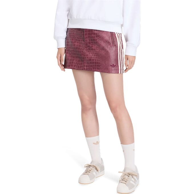 Adidas Pleather Mini Skirt Rokken Dames - Rood - Maat XS (30-32) - Katoen Canvas