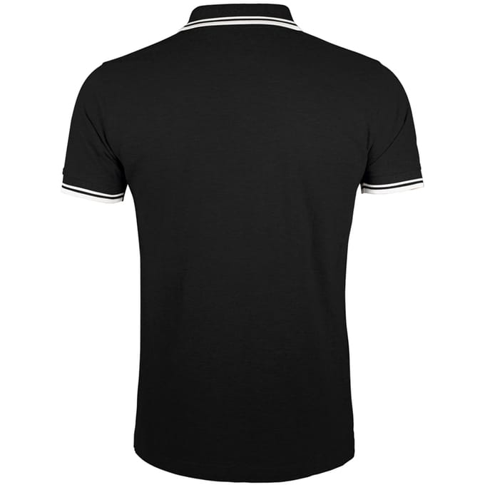 SOLS Heren Pasadena getipt korte mouw Pique Polo Shirt (Zwart/Wit)