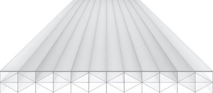 Polycarbonaat plaat X-structuur, opaal, warmtewerend, 105 x 100 cm