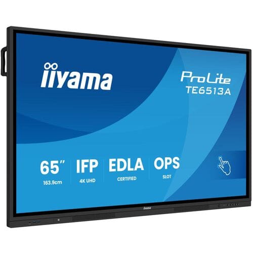 iiyama TE6513A-B1AG beeldkrant Interactief flatscreen 163,8 cm (64.5") Wifi 500 cd/m² 4K Ultra HD Zwart Touchscreen Type processor Android 18/7