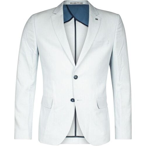 Giordano Colbert Pietro Half Lined Fine Stripe Linen Blend Licht Blauw / male