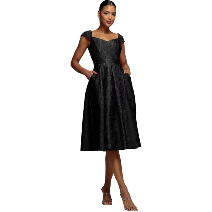 Damesjurk met plooi Goddiva Crushed Midi