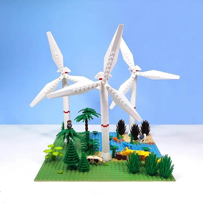 Bouwstenen MOC bouwmodel Windmolen tuinscène decoratie DIY bouwstenen speelgoed