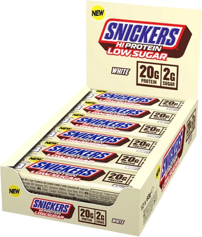 Snickers White Low Sugar High Protein Bar - 12 repen - White Chocolate