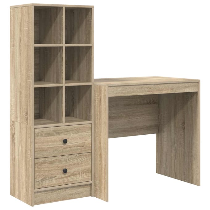 vidaXL - Bureau - Sonoma - Eik - 125,5 - x - 50 - x - 127 - cm - 2 - st