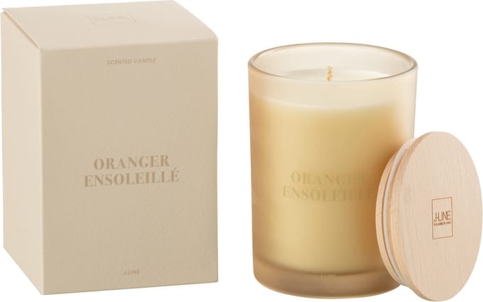 J-Line geurkaars Accords Essentiels - Oranger Ensoleillé - geel - 38U