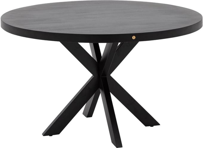 Goossens Lecca Eettafel - Hout - 130 x 76 x 130 cm - Rond - zwart