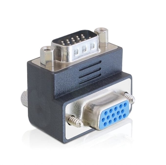 VGA (v) - VGA (m) adapter - 90° haaks naar beneden