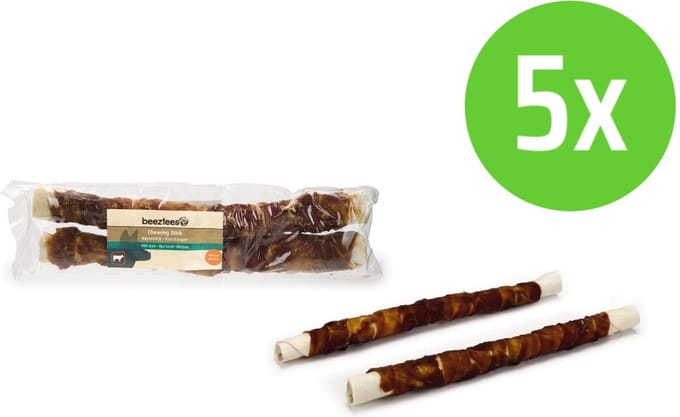 Beeztees Kauwstick Eend 25 cm 2 Stuks - hondensnack - 5 Verpakkingen