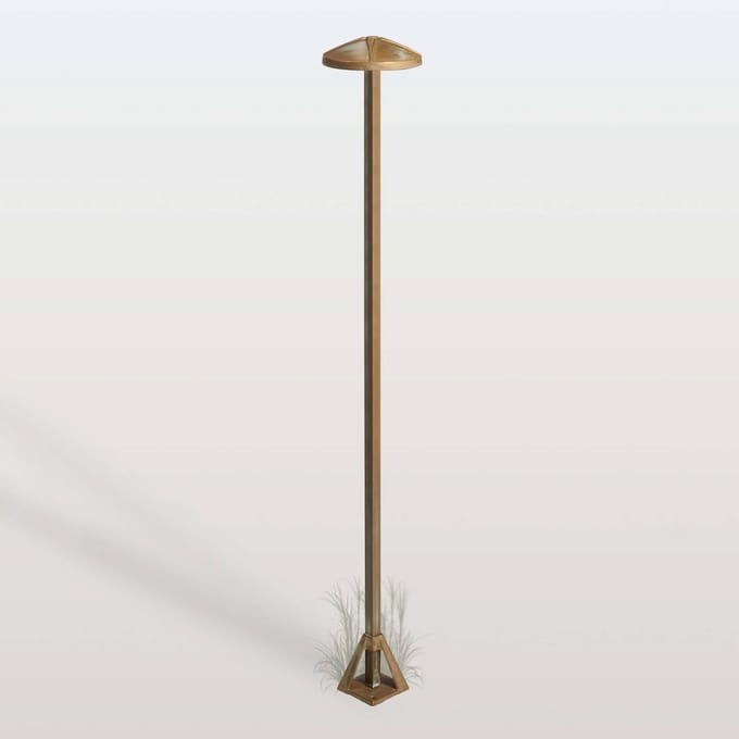 Moretti Luce LED tuinpadverlichting Aura Disk, hoogte 100 cm, antiek messing, IP65