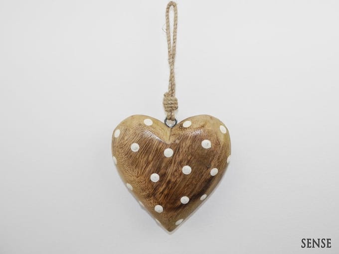 Houten hartje met touwtje- Hartje tafeldecoraie - *** 3 STUKS***