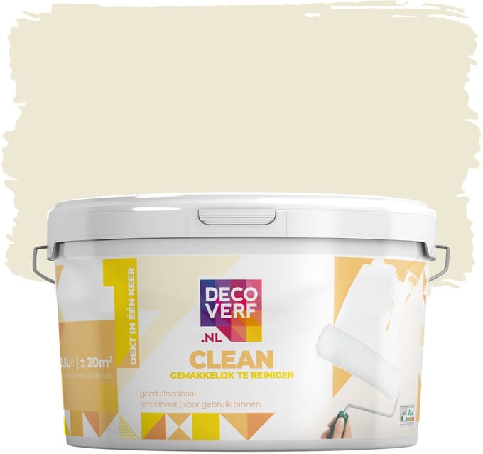 Decoverf clean muurverf zachtgeel, 2.5L
