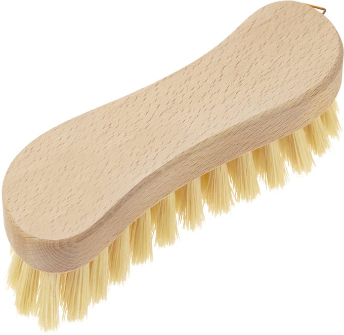 Peggy Perfect schrobborstel, hout naturel, S-vorm