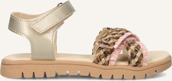 Ton & Ton Meisjes Platte sandalen - Marit - Multi - Textiel - Plateauzool - Maat 29
