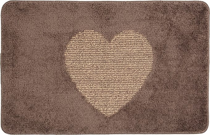 Clayre & Eef Badmat 78x48x1 cm Bruin Polyester Hart