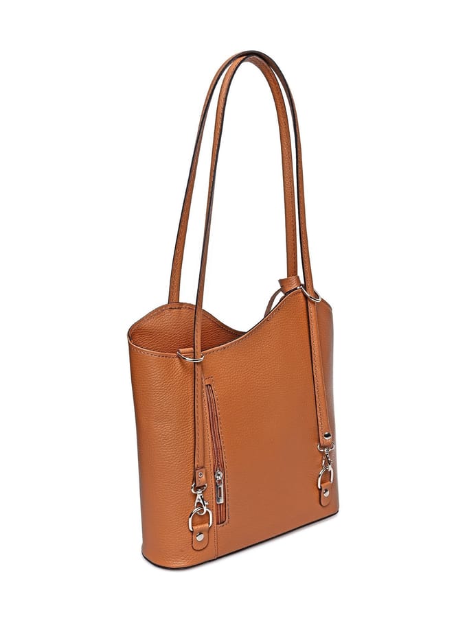 Anna Luchini Brown Rundleer Tas