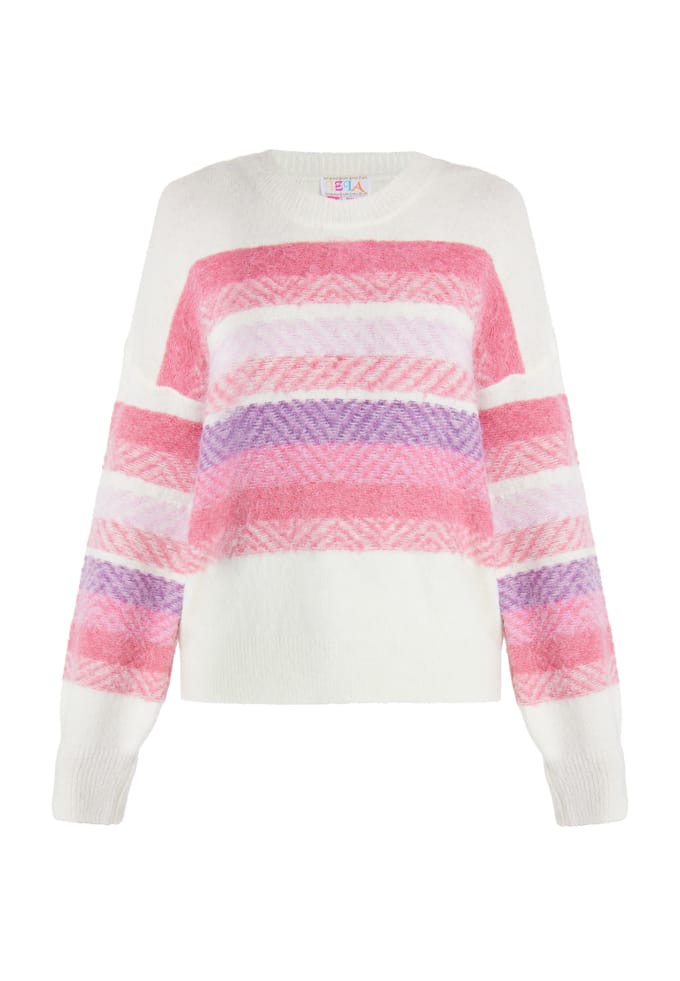 IZIA Jumper Dames Wit Veelkleurig