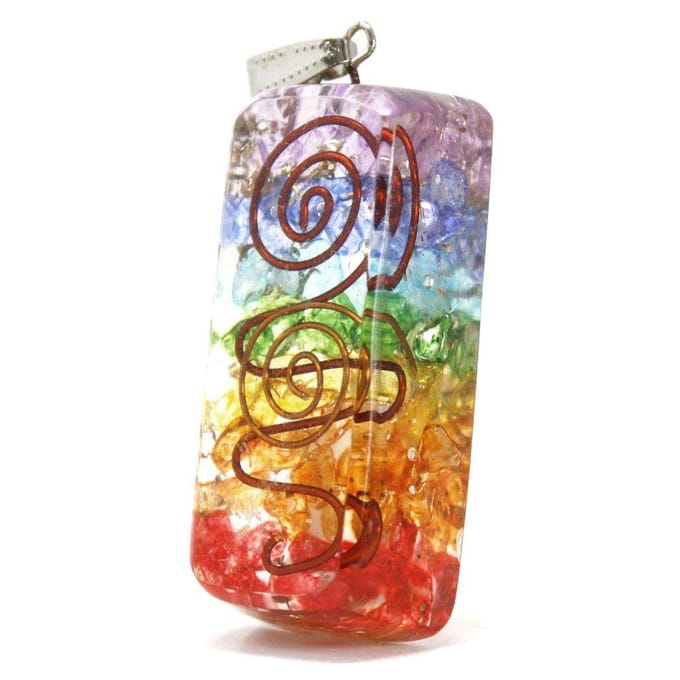 Orgonite Power Hanger Voor Ketting - Regenboog Koper - 5x2x1cm