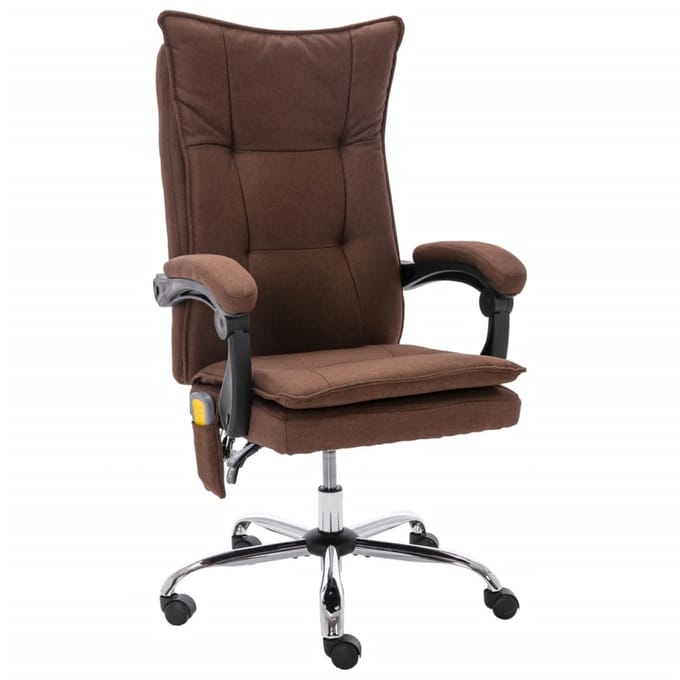 vidaXL - Kantoormassagestoel - stof - bruin