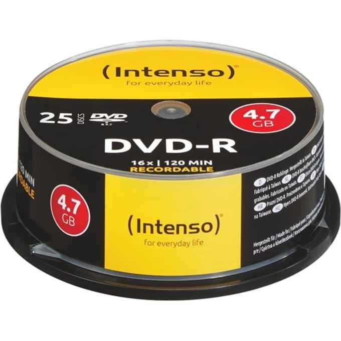 (Intenso) DVD-R disc - 4,7 GB - 16x speed - cakebox 25 stuks