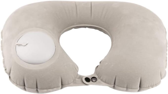 Opblaasbaar Reiskussen Grijs - Compact & Comfortabel voor Vakantie en Reizen