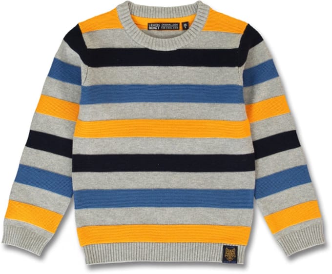 Lemon Beret Trui - Grijs - Gestreept - Maat 140 - 151515