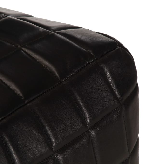 vidaXL - Poef - 40x40x40 - cm - echt - geitenleer - zwart
